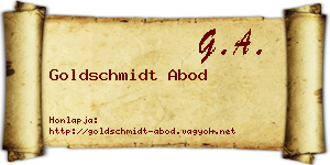 Goldschmidt Abod névjegykártya